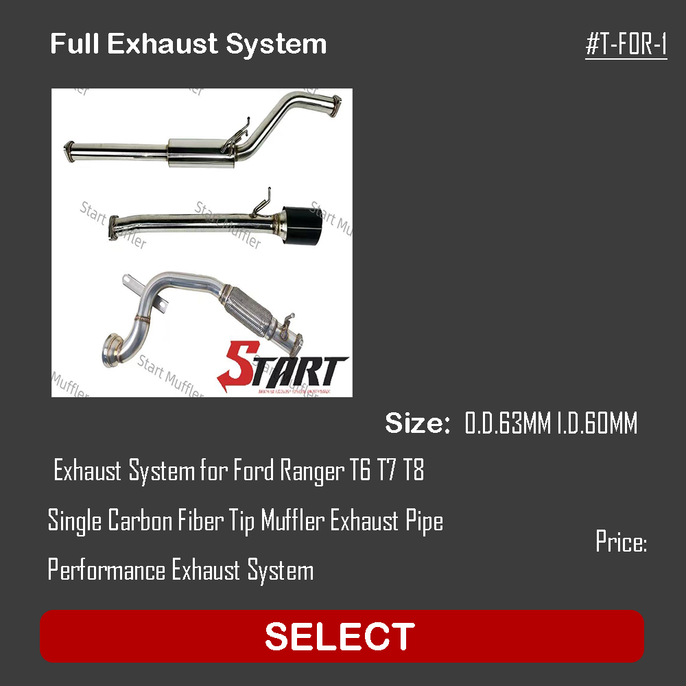 Full Exhaust System For Ford Ranger 2015-2022 T6 T7 T8 T-FOR-1