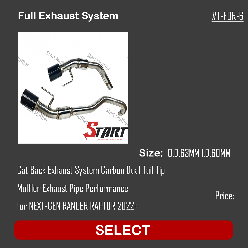 Full Exhaust System For Next-gen Ranger Raptor 2022+ T-FOR-6