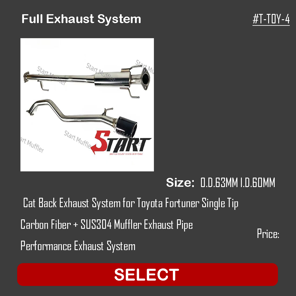 Full Exhaust SySTEM For Toyota Fortuner 2016+ T-TOY-4